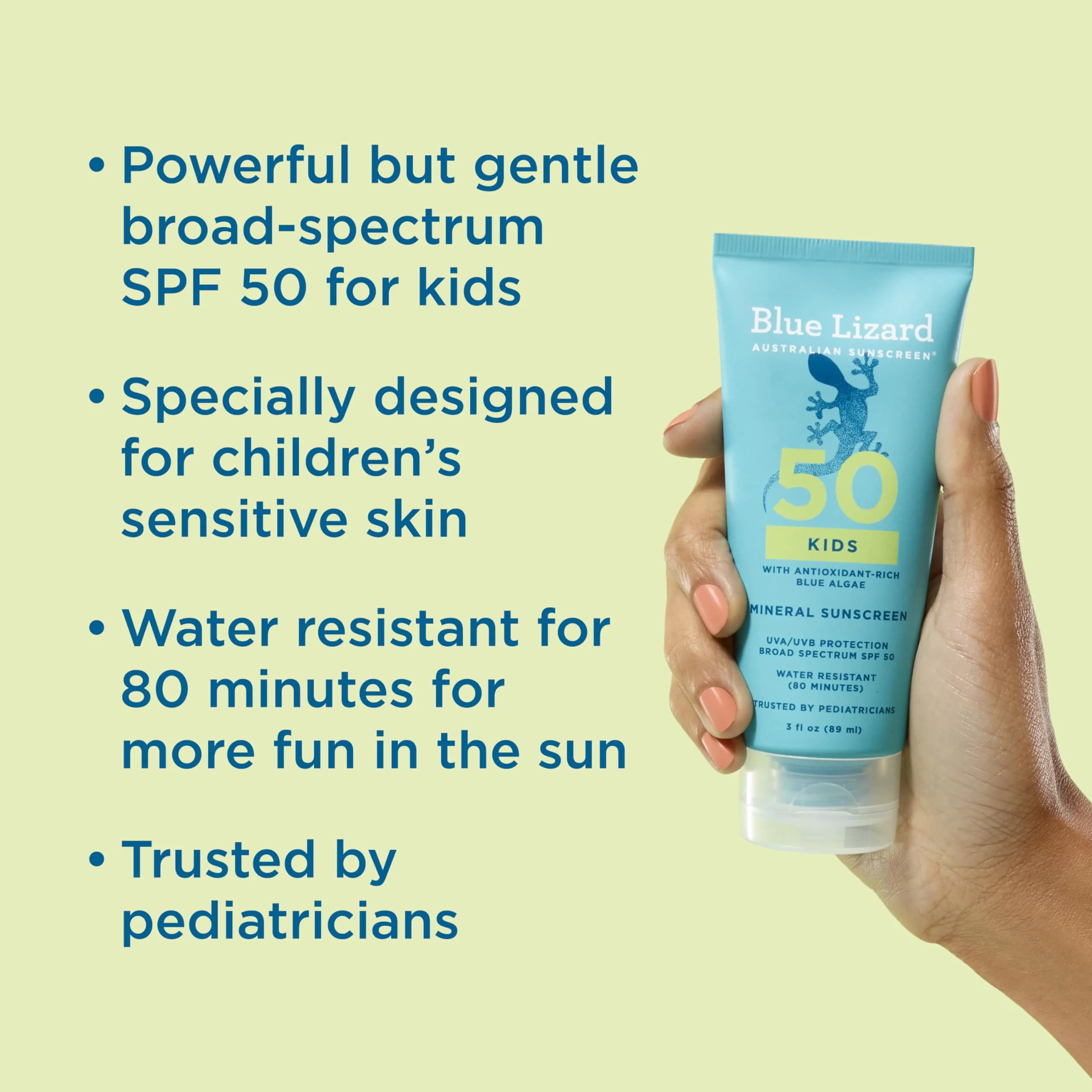 Blue Lizard Australian Kids Mineral Sunscreen Lotion SPF 50 89ml (3 fl oz) | Protects 98% UVB Rays - view 2