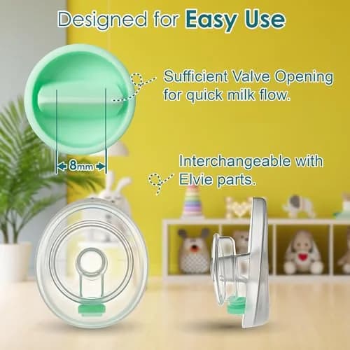 NENESUPPLY Duckbill Valves for Elvie Stride, Momcozy, Spectra CaraCup | 6 Count Green thumbnail 5