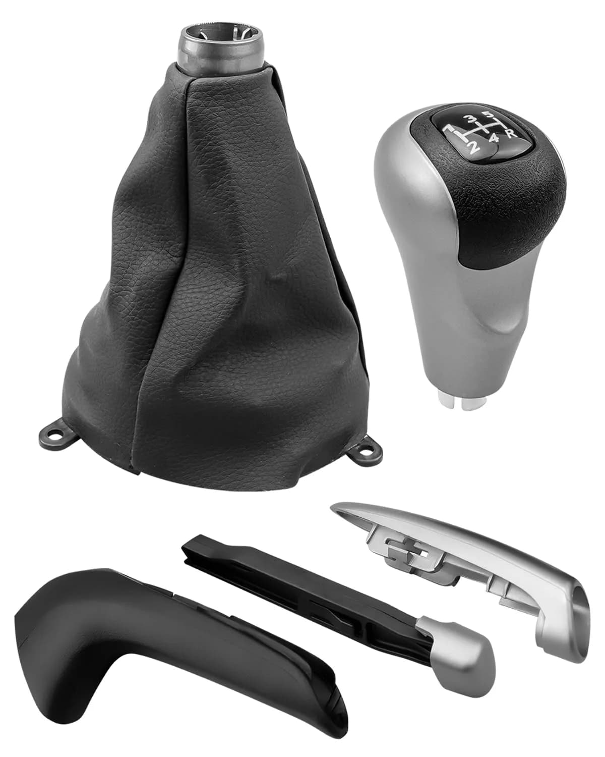 AUGREX 5 Speed Manual Gear Shift Knob Set Fit for Honda Civic 2006-2011 | Complete Interior Upgrade — Black