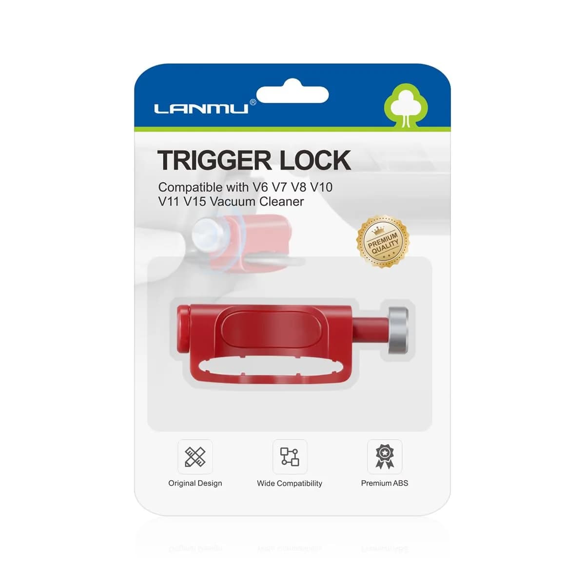 LANMU Trigger Lock for Dyson V15 V11 V10 V8 V7 V6 Cordless Vacuum Cleaner | Finger Pain Relief for Long Cleaning Sessions — Red