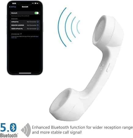 LIONSOUL Retro Bluetooth Handset with USB for Cell Phones & Computers - White - view 2