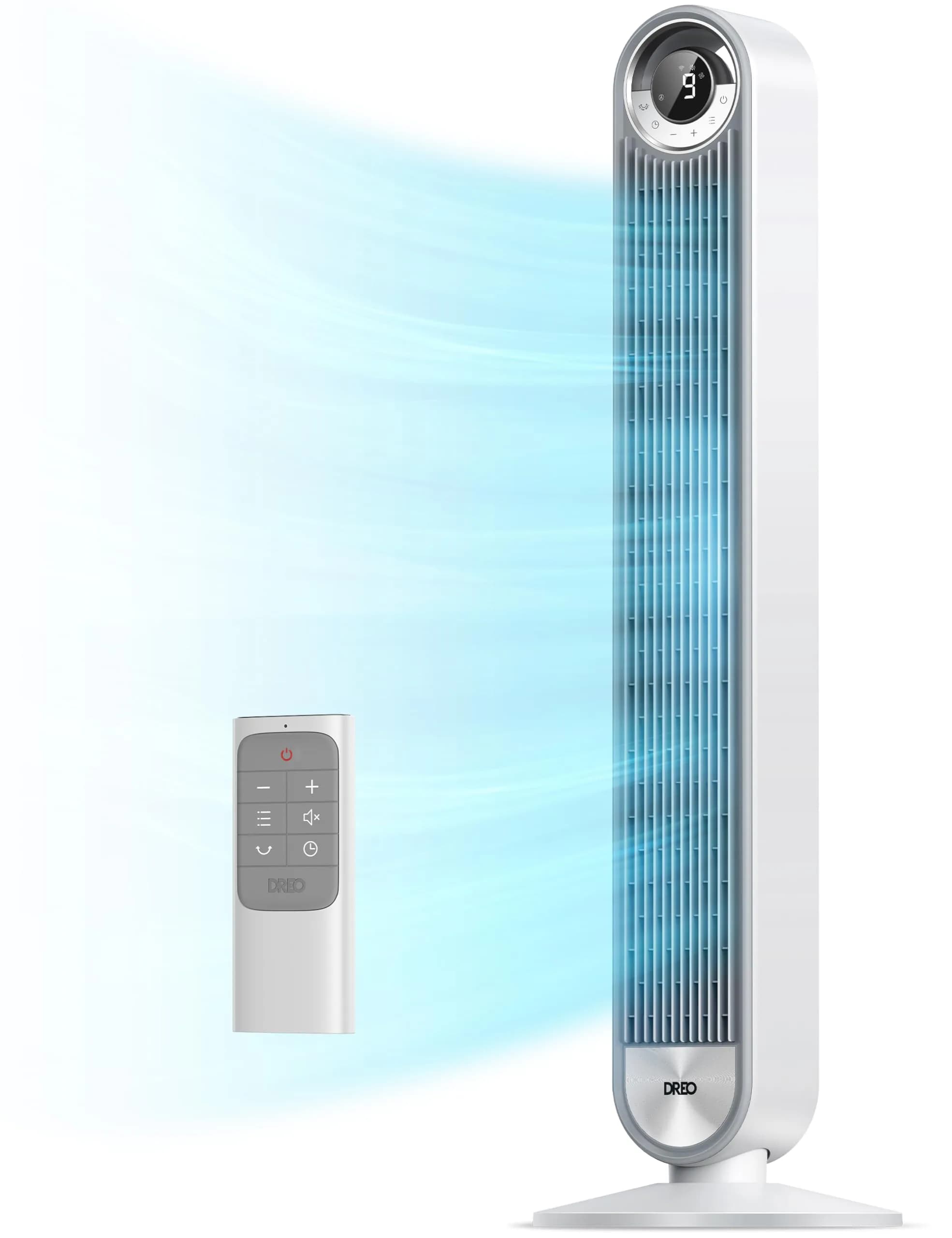 DREO Tower Fan for Bedroom, 42Inch, 9 Speeds, DC 28ft/s Velocity, Quiet & Remote Control