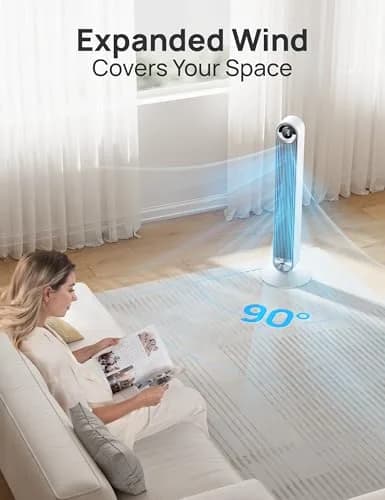 DREO Tower Fan for Bedroom, 42Inch, 9 Speeds, DC 28ft/s Velocity, Quiet & Remote Control thumbnail 4