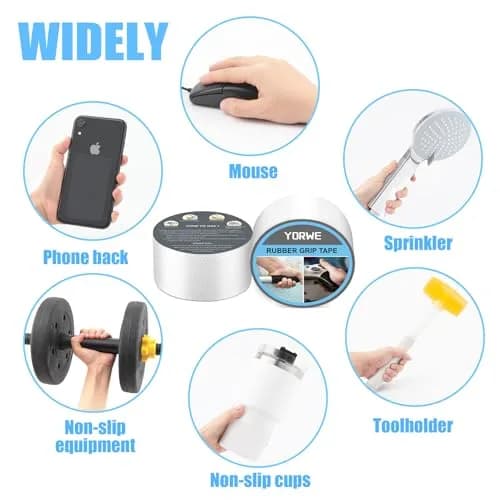 Yorwe Clear Rubber Grip Tape for Handles & Tools 5cm (2In) x 3m (10Ft) | Non-Slip, Waterproof, Heat-Resistant thumbnail 6
