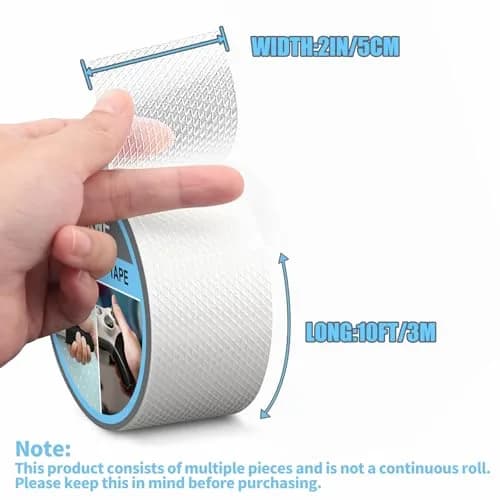Yorwe Clear Rubber Grip Tape for Handles & Tools 5cm (2In) x 3m (10Ft) | Non-Slip, Waterproof, Heat-Resistant thumbnail 2