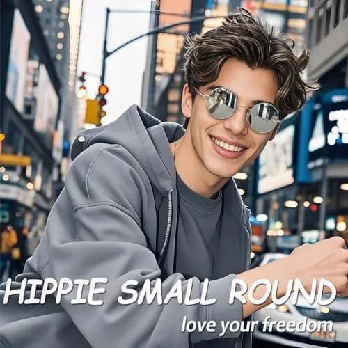 Joopin Small Round Silver Sunglasses Reflective UV400 Polarized Shades for Men Women thumbnail 2