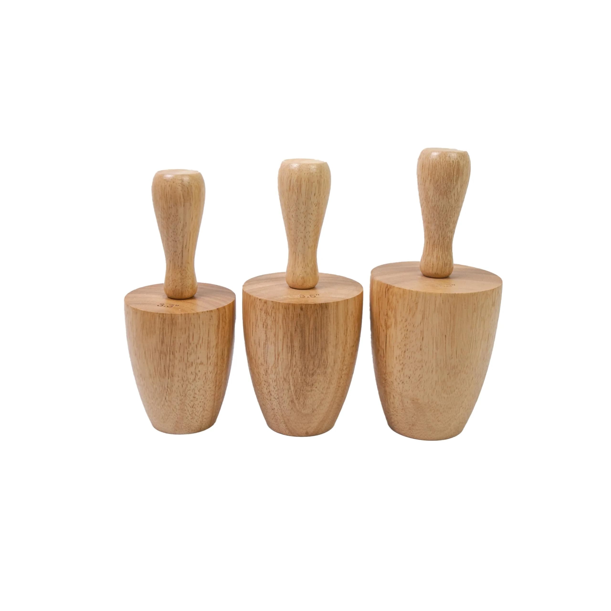 Lampstop Ceramic & Pottery Tools Set of 3 Wooden Molds 3.1" & 3.4" & 3.7" | Durable Beech Wood — Wooden