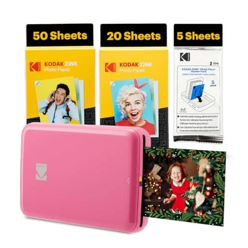 Kodak Step Instant Smartphone Photo Printer - 75 Sheets Bundle, Pink | Bluetooth & NFC Connectivity thumbnail 1