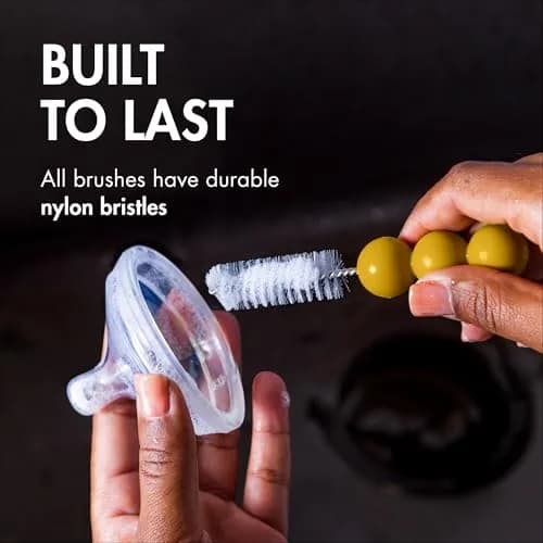 Boon Mod Replacement Baby Bottle Brushes - 4 Pack Nylon Bottle & Straw Cleaners for Baby Bottles thumbnail 3