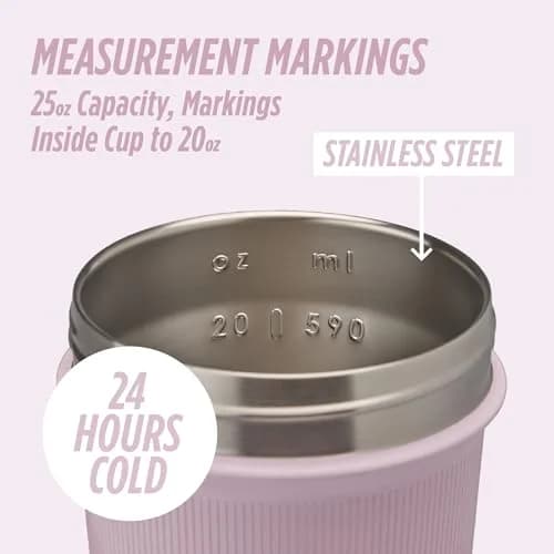 BlenderBottle Strada Sleek 25 oz Stainless Steel Shaker Bottle | Keeps Drinks Cold for Hours thumbnail 4