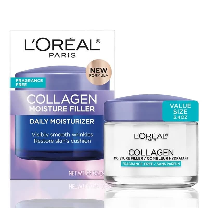 L'Oreal Paris Collagen Moisture Filler Face Cream 100ml (3.4 Oz) | Fragrance-Free Hydration for Plumper Skin - main product image