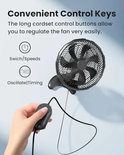 Koonie 12-Inch Wall Mount Fan with Timer & Remote | 35dB Quiet Operation, 2.54 kg (5.66 lb) thumbnail 6