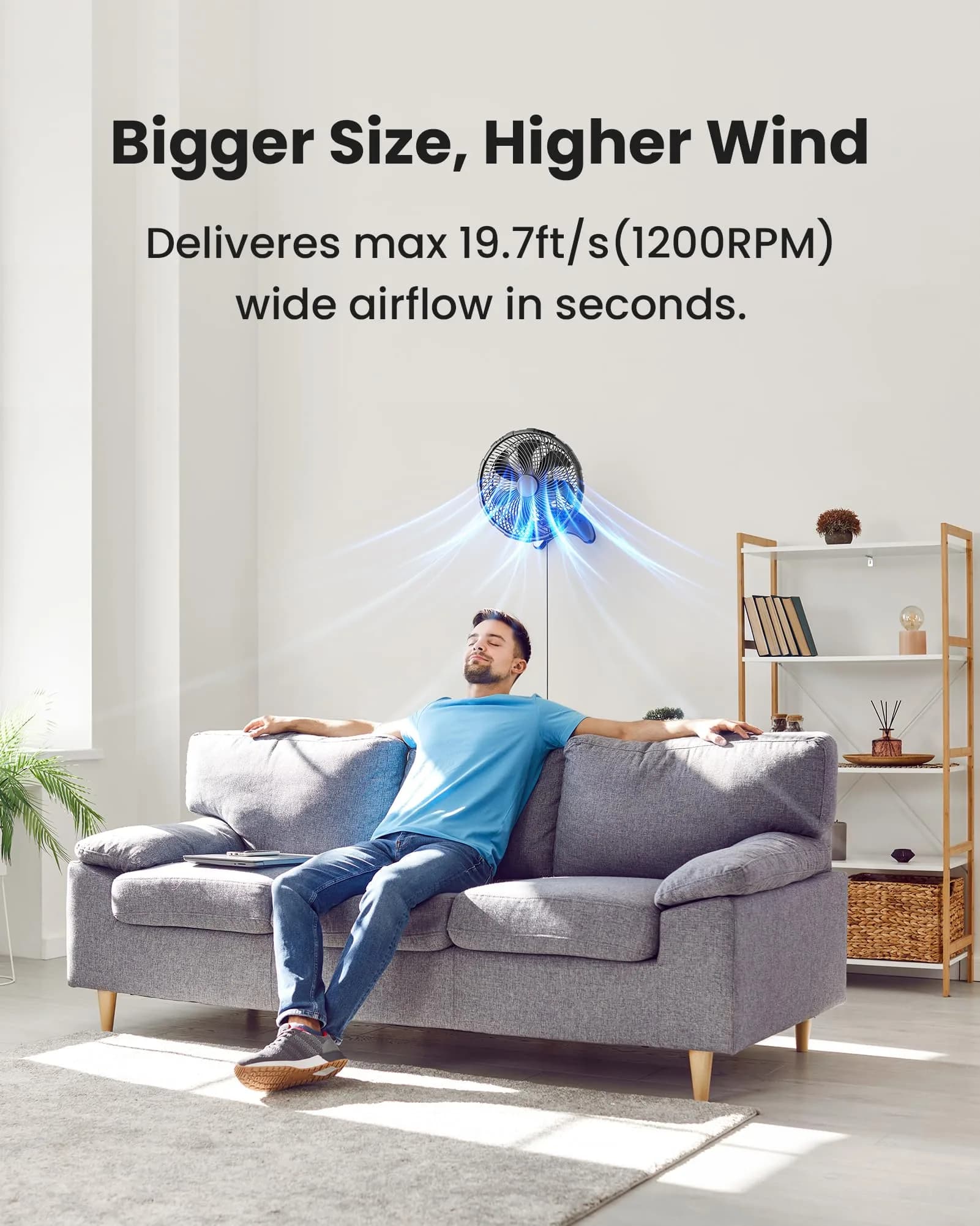 Koonie 12-Inch Wall Mount Fan with Timer & Remote | 35dB Quiet Operation, 2.54 kg (5.66 lb) - view 2