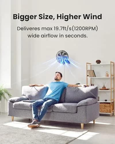 Koonie 12-Inch Wall Mount Fan with Timer & Remote | 35dB Quiet Operation, 2.54 kg (5.66 lb) thumbnail 2