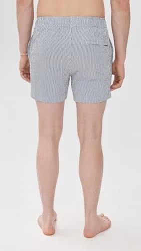 Onia Men's Standard Charles 5" Swim Trunk, DEEP Navy/White | Quick-Dry Cotton Nylon Blend thumbnail 3