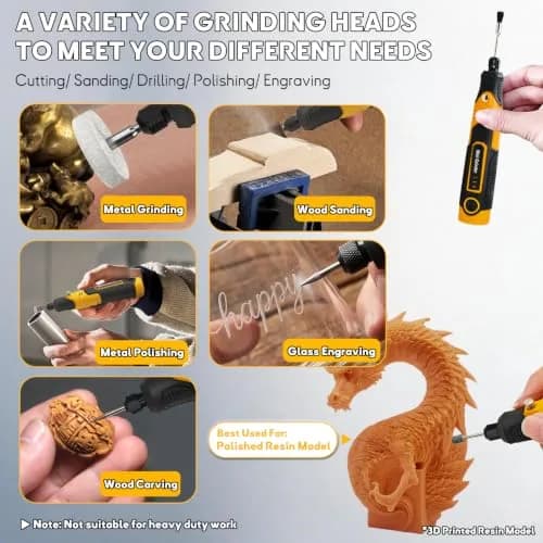 XIFOWE Resin Drill 3D Printed Resin Cured Sanding and Polishing Tool Kit | Versatile Rotary Tool for Resin Prints (70-120 chars) thumbnail 6