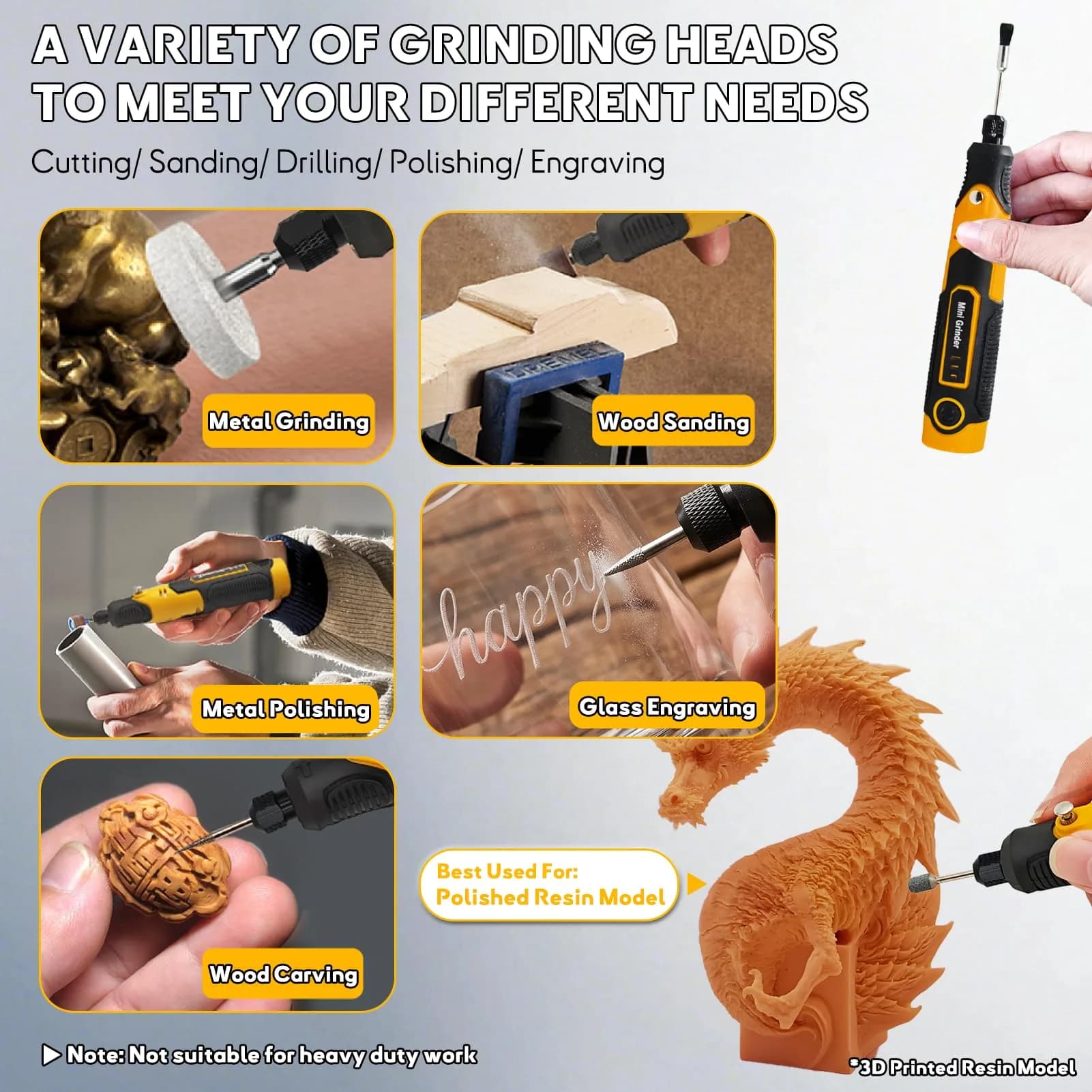 XIFOWE Resin Drill 3D Printed Resin Cured Sanding and Polishing Tool Kit | Versatile Rotary Tool for Resin Prints (70-120 chars) - view 6
