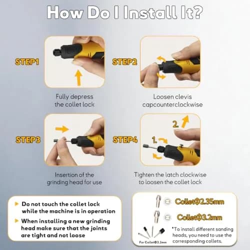 XIFOWE Resin Drill 3D Printed Resin Cured Sanding and Polishing Tool Kit | Versatile Rotary Tool for Resin Prints (70-120 chars) thumbnail 7