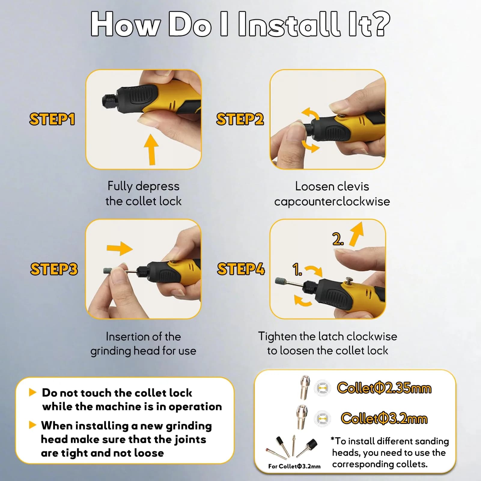 XIFOWE Resin Drill 3D Printed Resin Cured Sanding and Polishing Tool Kit | Versatile Rotary Tool for Resin Prints (70-120 chars) - view 7