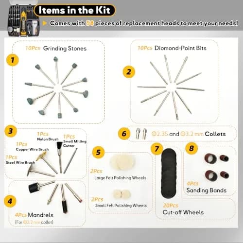 XIFOWE Resin Drill 3D Printed Resin Cured Sanding and Polishing Tool Kit | Versatile Rotary Tool for Resin Prints (70-120 chars) thumbnail 8