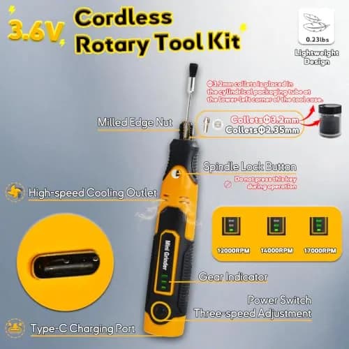 XIFOWE Resin Drill 3D Printed Resin Cured Sanding and Polishing Tool Kit | Versatile Rotary Tool for Resin Prints (70-120 chars) thumbnail 2