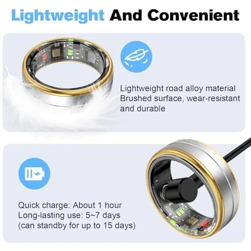 MagLoop Smart Ring Health Tracker for Men/Women | Sleep & Heart Rate Monitor, Waterproof, Fast Charging, Long-Lasting (Silver,10) thumbnail 6