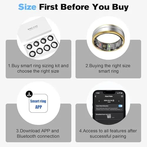 MagLoop Smart Ring Health Tracker for Men/Women | Sleep & Heart Rate Monitor, Waterproof, Fast Charging, Long-Lasting (Silver,10) thumbnail 7