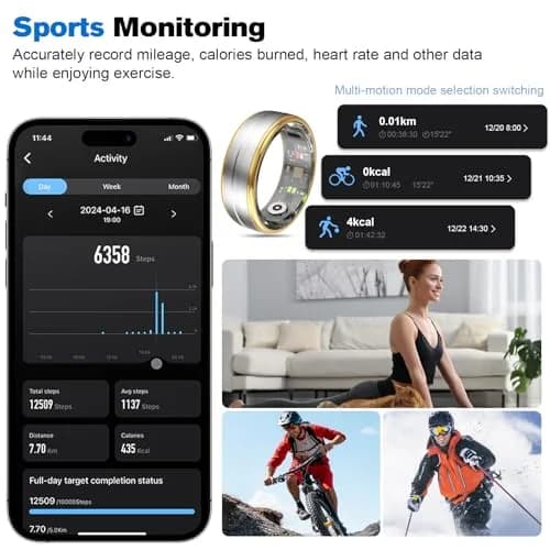 MagLoop Smart Ring Health Tracker for Men/Women | Sleep & Heart Rate Monitor, Waterproof, Fast Charging, Long-Lasting (Silver,10) thumbnail 3