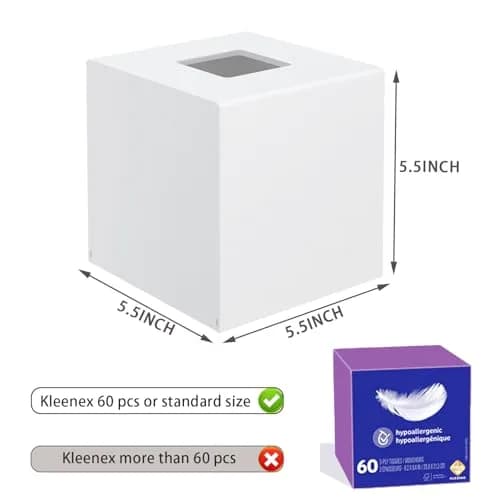 PITBVO Matte White Square Acrylic Tissue Box Cover 14cm (5.5") | Premium 5MM Acrylic for Home & Office thumbnail 3