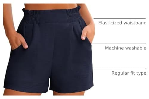 ANRABESS Shorts for Women Summer Casual High Waisted Wide Leg Navy | Comfortable & Stylish Fit thumbnail 4