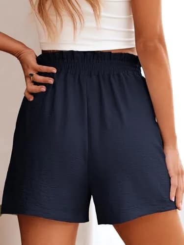 ANRABESS Shorts for Women Summer Casual High Waisted Wide Leg Navy | Comfortable & Stylish Fit thumbnail 5