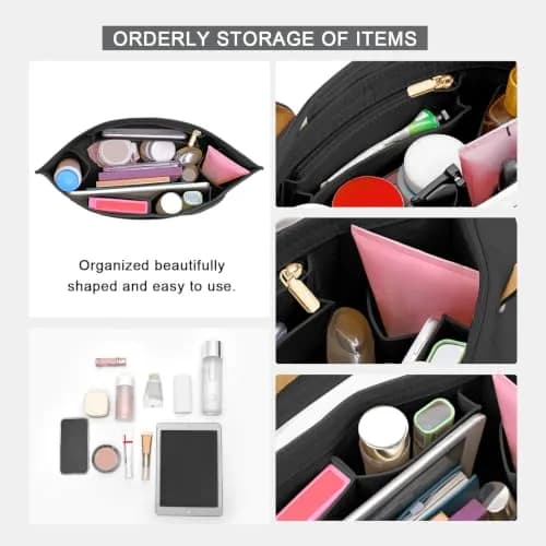 LOUKAYCCI Purse Organizer Insert for Longchamp Le Pliage M | Felt Tote Bag Organizer with 8 Compartments thumbnail 5