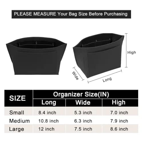 LOUKAYCCI Purse Organizer Insert for Longchamp Le Pliage M | Felt Tote Bag Organizer with 8 Compartments thumbnail 2