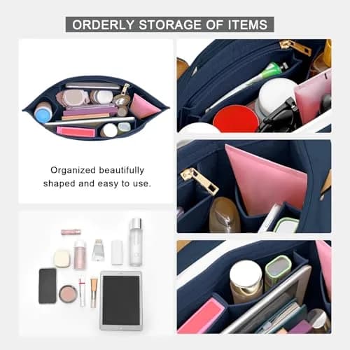 LOUKAYCCI Purse Organizer Insert for Longchamp Le Pliage L | Felt Tote Bag Organizer with 8 Compartments thumbnail 5