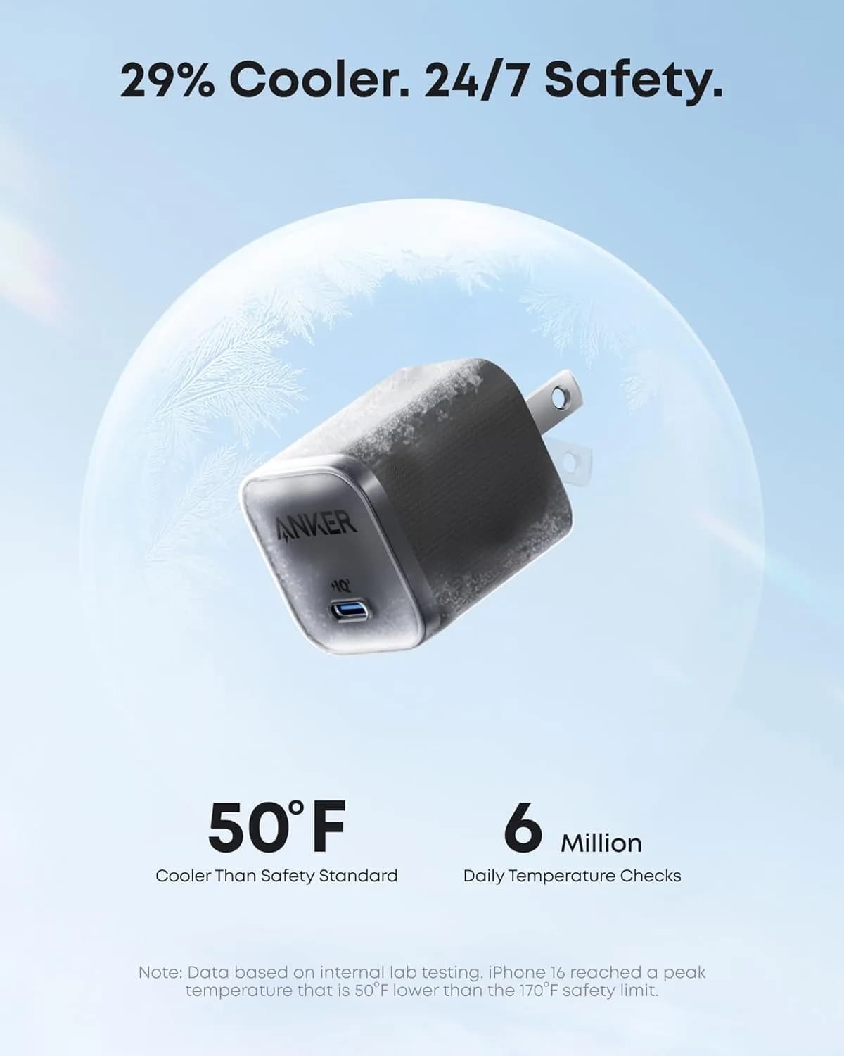 Anker Nano 45W USB-C Charger & 6ft Cable | 200-240V Fast Charging for iPhone, MacBook, Pixel - view 4