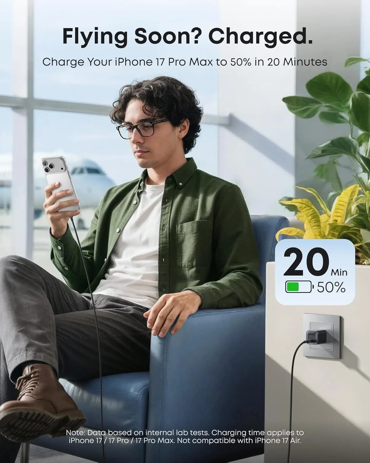 Anker Nano 45W USB-C Charger & 6ft Cable | 200-240V Fast Charging for iPhone, MacBook, Pixel - view 3