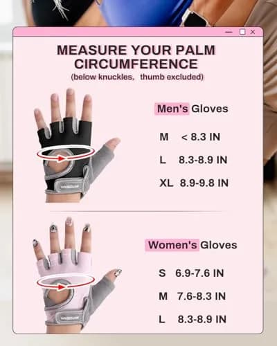 VINSGUIR Workout Gloves for Women and Men | Breathable Weight Lifting Gloves for Gym Exercise, Fitness, Training, Cycling thumbnail 8