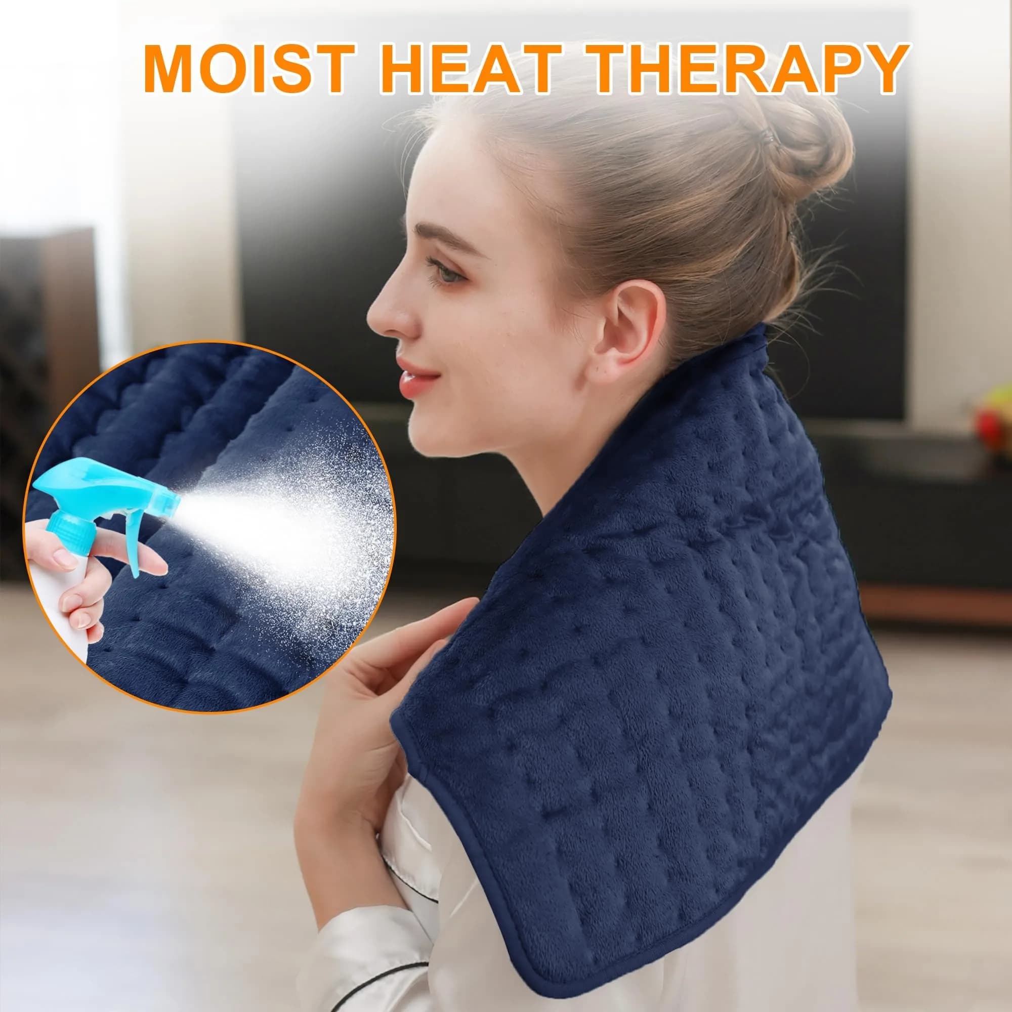 Deepsoon 24x12 Inch Electric Heating Pad for Back, Neck, Abdomen, Legs | Soft Flannel Cover, 6 Heat Settings, Auto Shut-Off - view 4