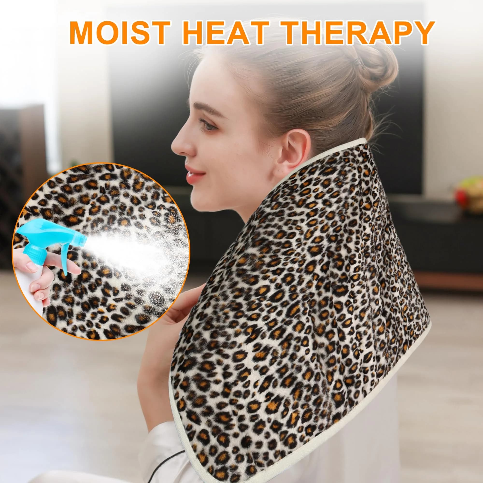 Deepsoon Leopard Print Electric Heating Pad 24x12 Inch | Targeted Pain Relief with Auto Shut-Off - view 4