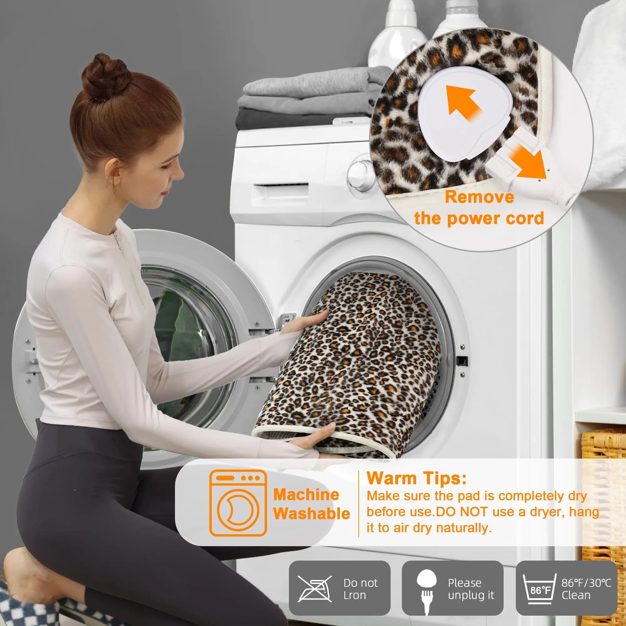 Deepsoon Leopard Print Electric Heating Pad 24x12 Inch | Targeted Pain Relief with Auto Shut-Off - view 7