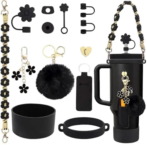 3tyto Black Gold 13 Pcs Stanley Cup Accessories Set - Bohemian Handle Strap & Silicone Boot thumbnail 1