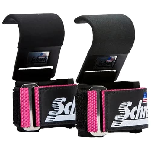 Schiek Pink Wearable Weightlifting Hooks | Heavy Support & Snug Fit (2.5" Wide) thumbnail 1