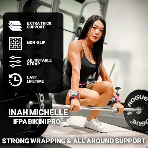 Schiek Pink Wearable Weightlifting Hooks | Heavy Support & Snug Fit (2.5" Wide) thumbnail 2