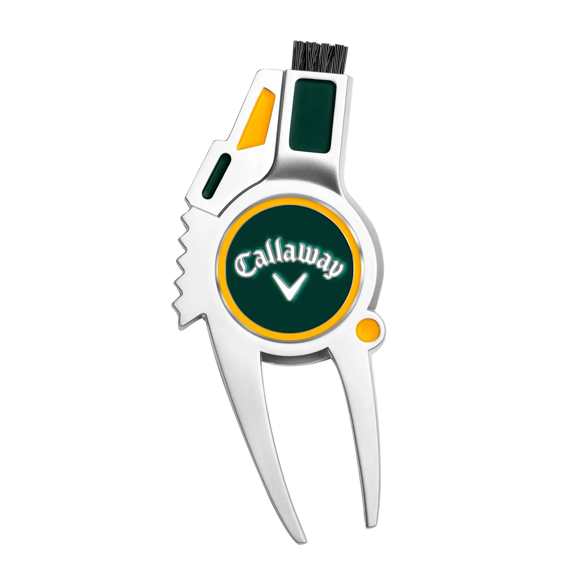 Callaway 4-in-1 Golf Divot Repair Tool Green/Yellow | Multi-Function Golf Essential — Green/Yellow
