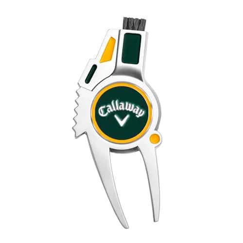 Callaway 4-in-1 Golf Divot Repair Tool Green/Yellow | Multi-Function Golf Essential thumbnail 1