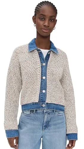 [BLANKNYC] Women's Happy Place Sweater, Multi Color, XS | Casual Cotton Knit Pullover thumbnail 1