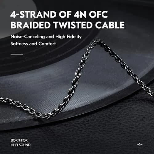 H HIFIHEAR KZ ZSN PRO Earphone Upgraded Cable 2M | 4N OFC Braided Twisted Replacement Wire thumbnail 3