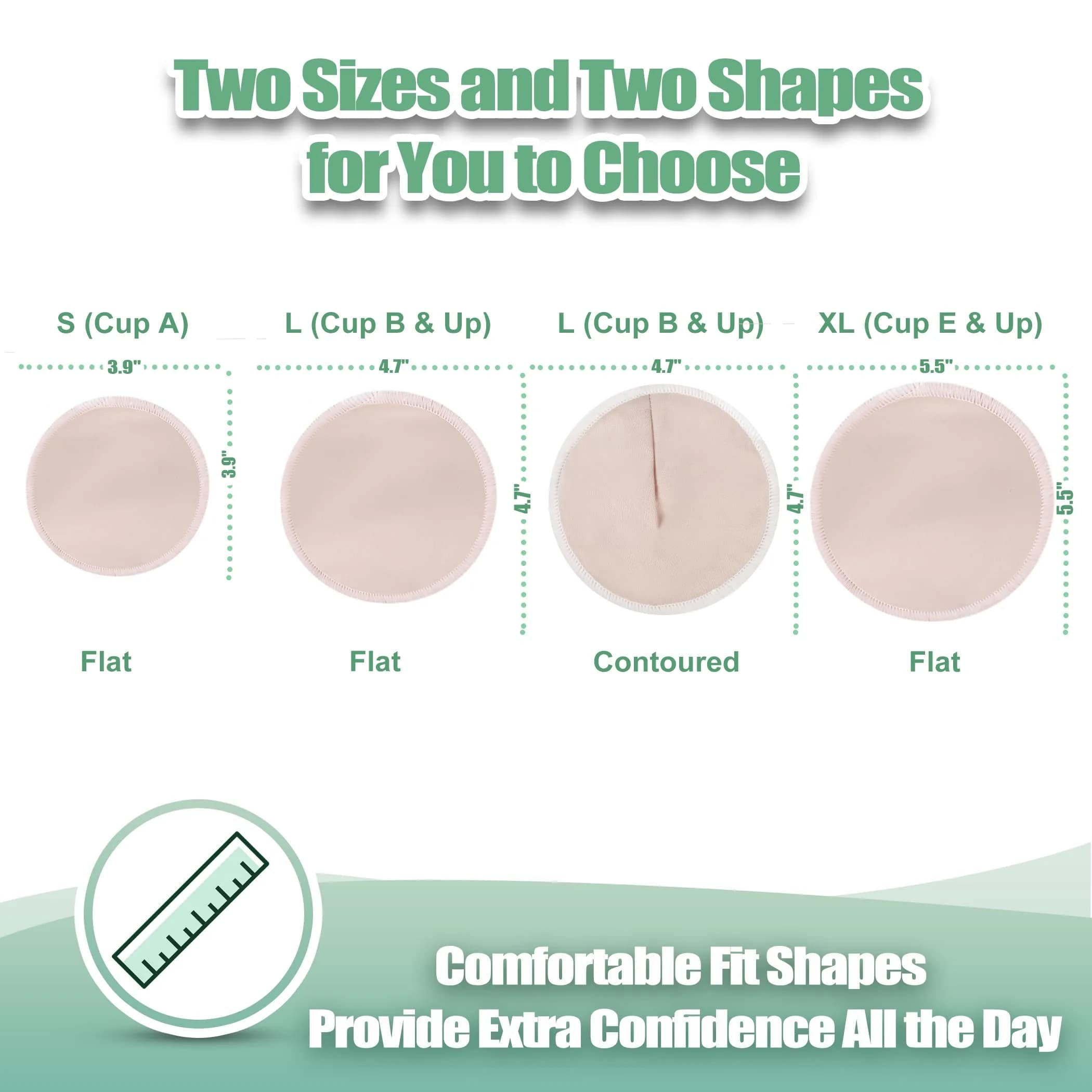 wegreeco Washable Nursing Breast Pads (14 Pack) with Laundry & Storage Bags, Large Contoured Shape | Soft, Absorbent, Leak-Free for New Moms - view 5