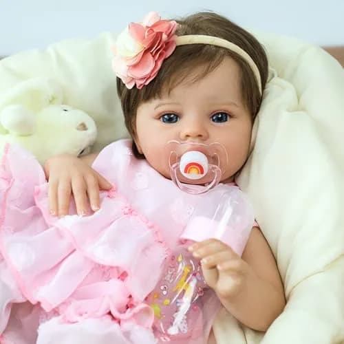 SCOM 20 Inch Reborn Baby Doll Girl | Realistic Newborn Baby Toy for Kids 3+ thumbnail 7