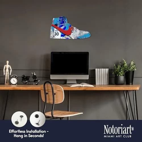 NotoriArt Retro Sneaker Acrylic Wall Art Die-Cut 19" x 10.5" | Street Art Sneaker Shape thumbnail 4